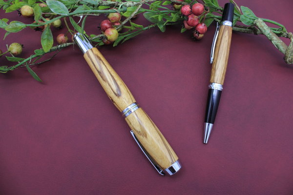 SET Holz Füller Füllfederhalter Zebrano Füller aus Holz und Dreh Kugelschreiber aus Holz